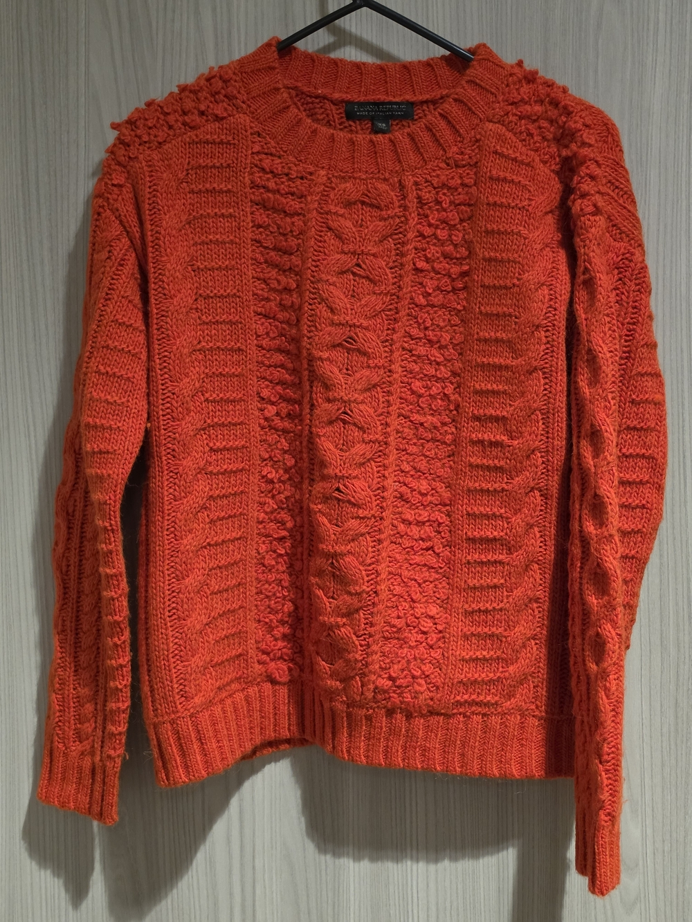 Banana Republic Orange Cable Knit Crewneck Sweater